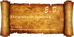 Ehrenstein Dominik névjegykártya